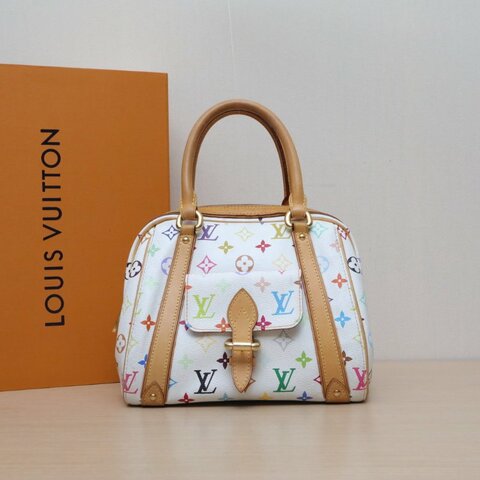 LOUIS VUITTON 中古保齡球手提包白三彩PVC2006肩背包