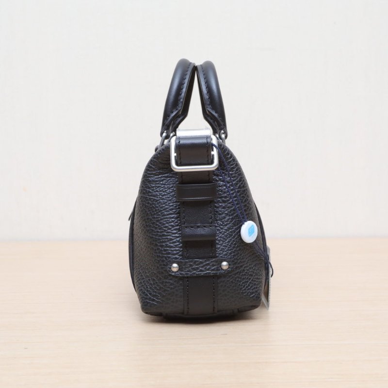 LOUIS VUITTON 黑色牛皮羊皮銀扣晶片Bikernano手提單肩包/肩背包-2