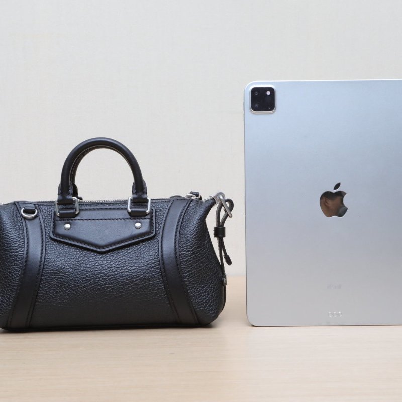 LOUIS VUITTON 黑色牛皮羊皮銀扣晶片Bikernano手提單肩包/肩背包-4