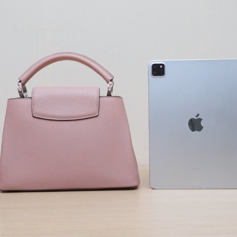 LOUIS VUITTON CapucinesBB27粉色牛皮銀扣2016肩背包-4