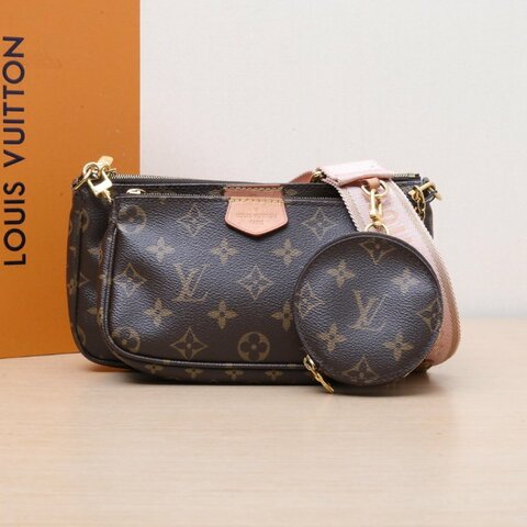LOUIS VUITTON MultiPochetteAccessoires五合一粉色牛皮2020肩背包