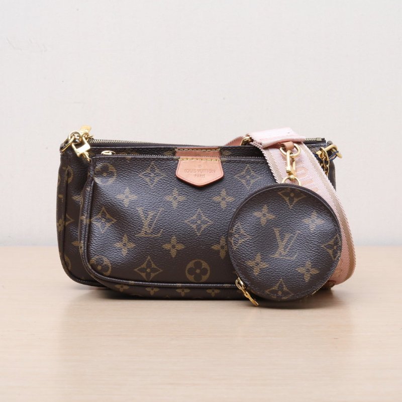 LOUIS VUITTON MultiPochetteAccessoires五合一粉色牛皮2020肩背包-1