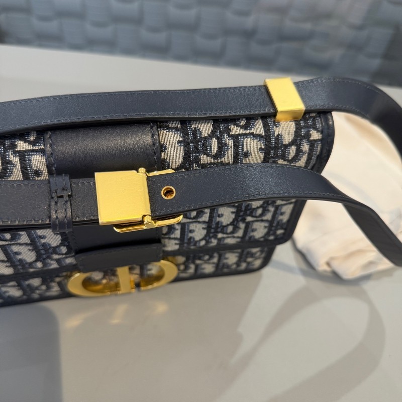 Dior 老花蒙田30 藍色提花面料 Oblique 印花 肩背包 斜背包-13