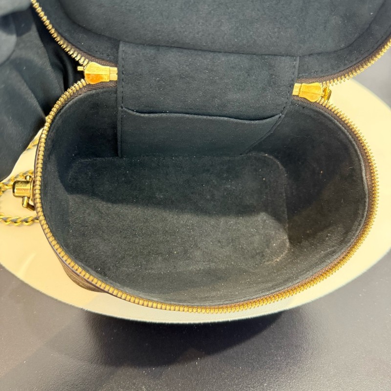 LV/路易威登 拼色老花化妝盒包 焦糖拼色軟盒子 斜背包肩背包 晶片款-6