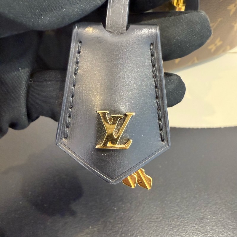 LV/路易威登 拼色老花化妝盒包 焦糖拼色軟盒子 斜背包肩背包 晶片款-17