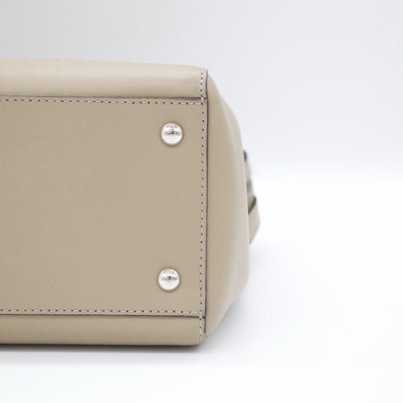 Fendi 芬迪 DOT COM 牛皮 米灰色 兩用 肩背包 手提包 8BN293-6