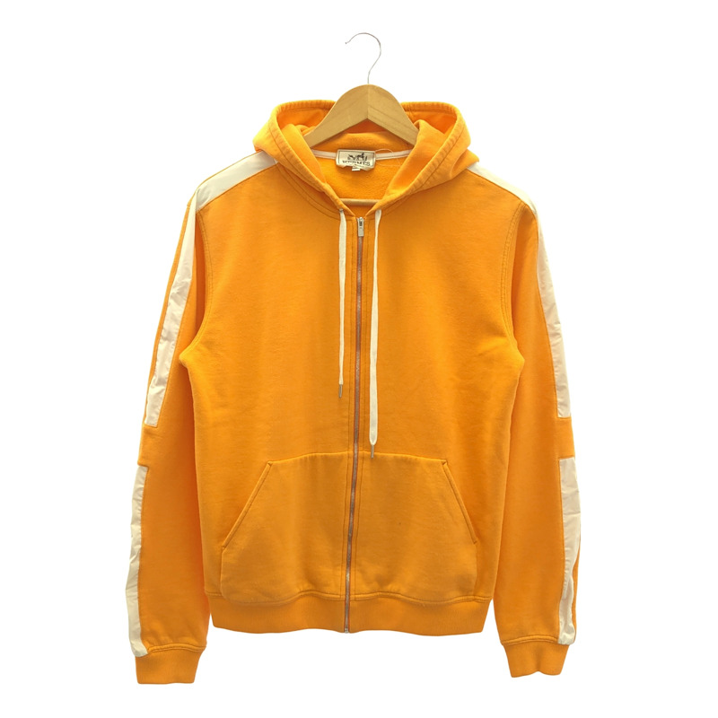 HERMES 連帽外套 拉鍊 棉質 橘色 二手 女款 S 碼-0