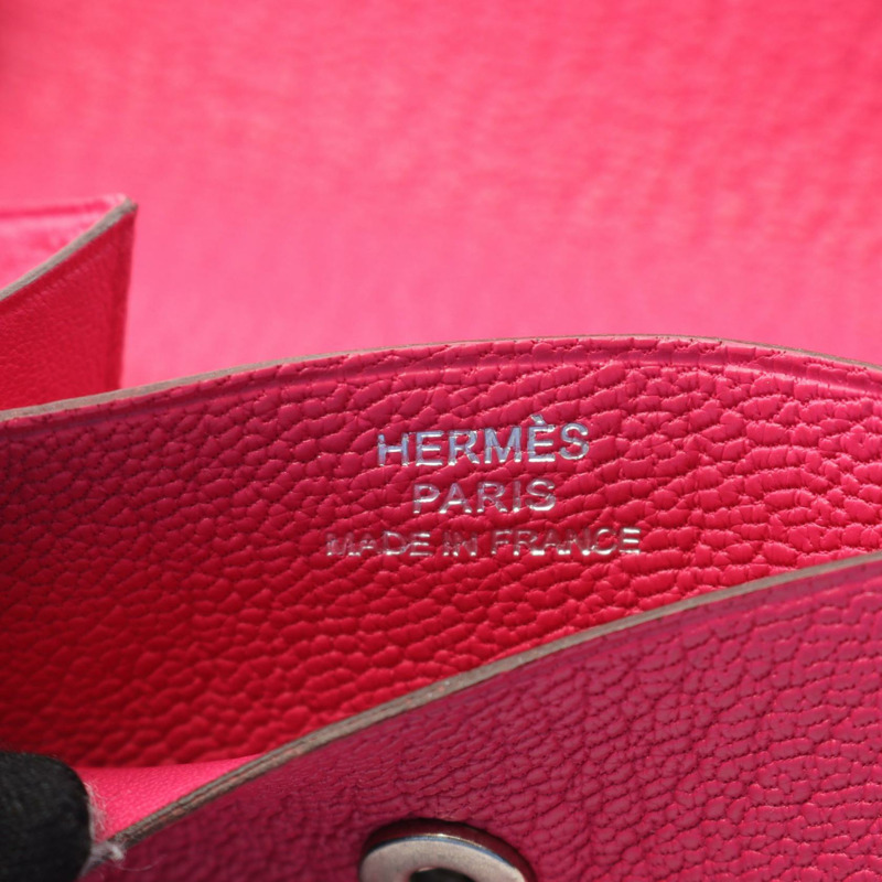 HERMES Thill 三折皮夾 Chevre 皮革 粉紅玫瑰 令人震驚 二手 女士 L SHW-4