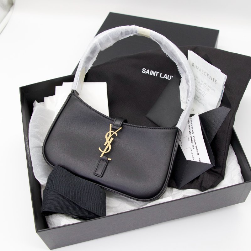 【🌟全🌟新🌟品🌟】Saint Laurent 聖羅蘭 LE 5 À 7 黑色 牛皮革 HOBO 迷你 手袋 手提包 單肩包-0