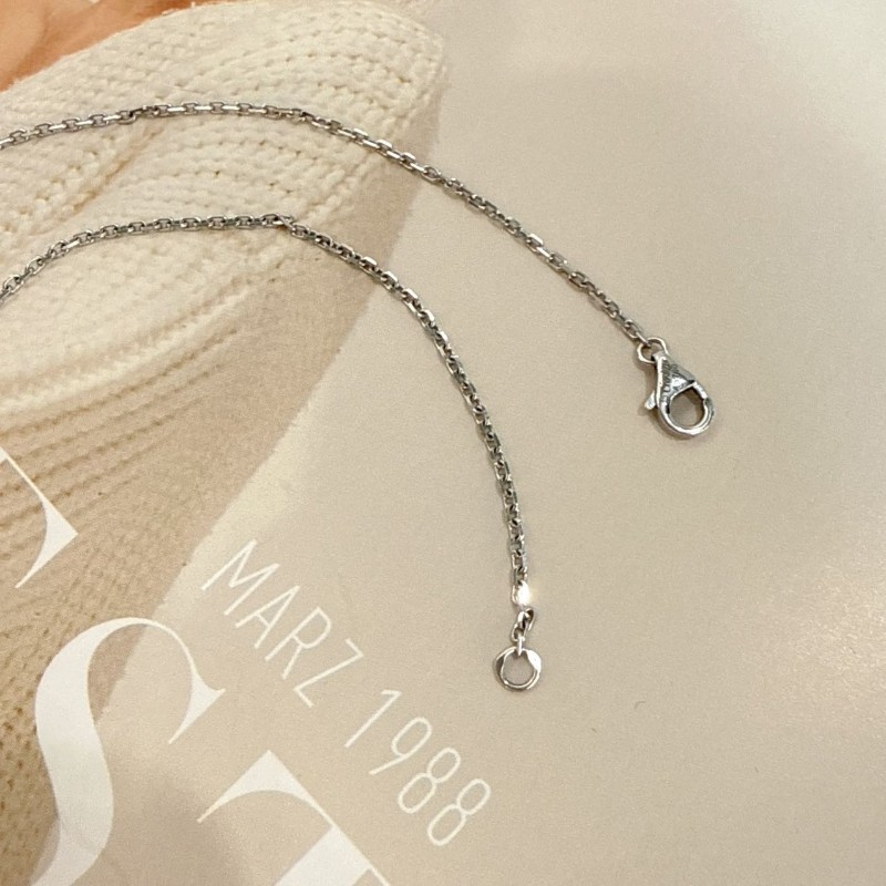 Cartier 帶鑽心形符號愛心鑽石 項鍊 白金-3