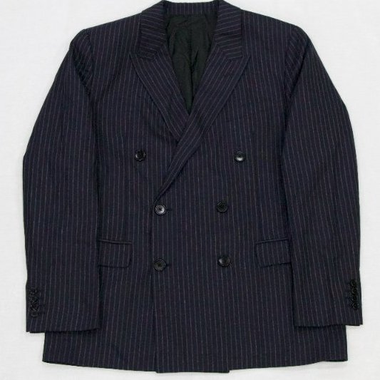 Celine 思琳 羊毛 深藍色條紋 西裝外套 2V21D158M｜專櫃13萬-1
