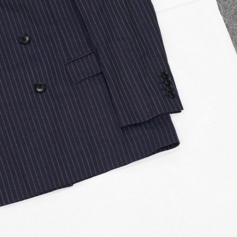 Celine 思琳 羊毛 深藍色條紋 西裝外套 2V21D158M｜專櫃13萬-3