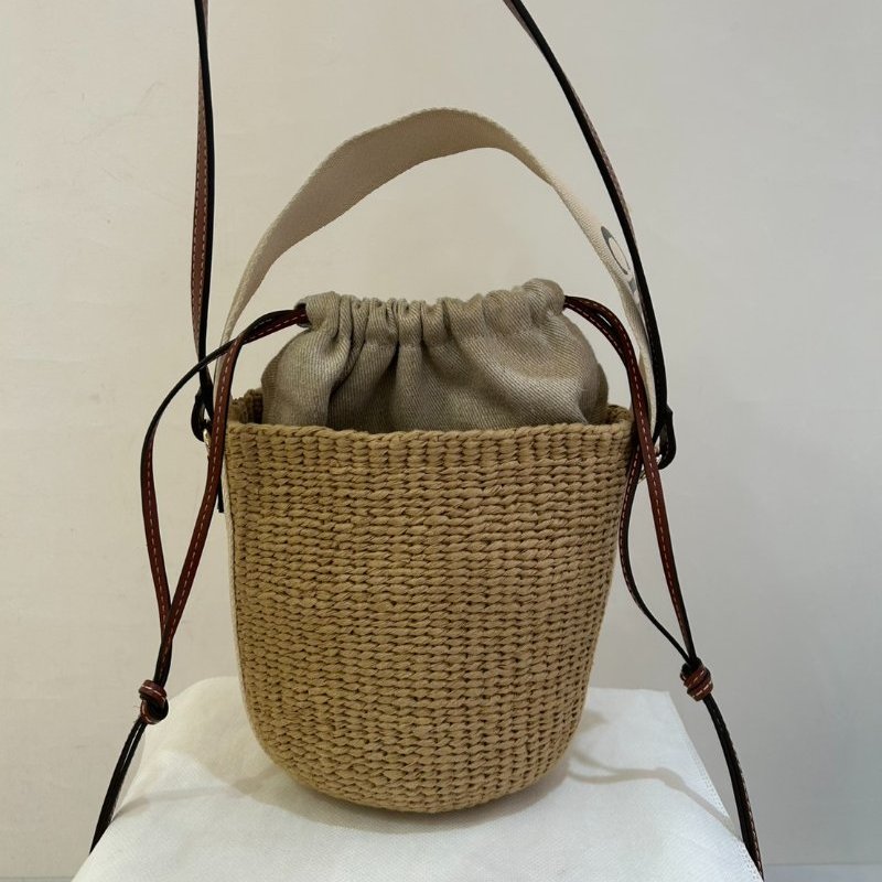 CHLOE Woody 草編水桶側背包-1