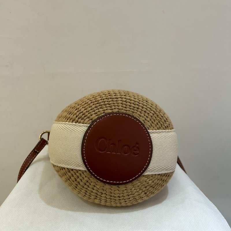 CHLOE Woody 草編水桶側背包-4