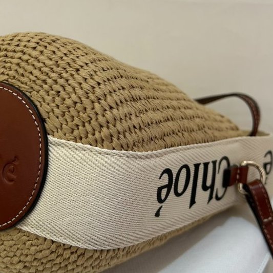 CHLOE Woody 草編水桶側背包-6