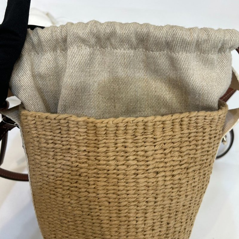 CHLOE Woody 草編水桶側背包-8