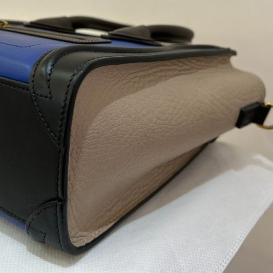 CELINE灰藍黑三拼色 Nano 冏包二用-6