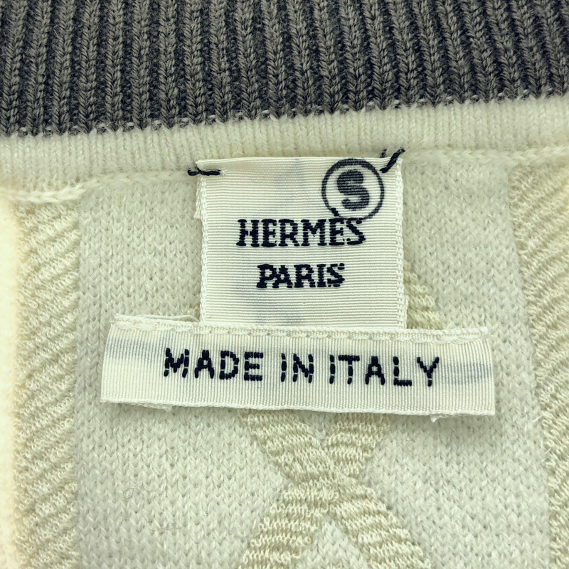 HERMES 長款針織開襟衫 4E2122D5 羊毛米色二手女款 34 碼-4