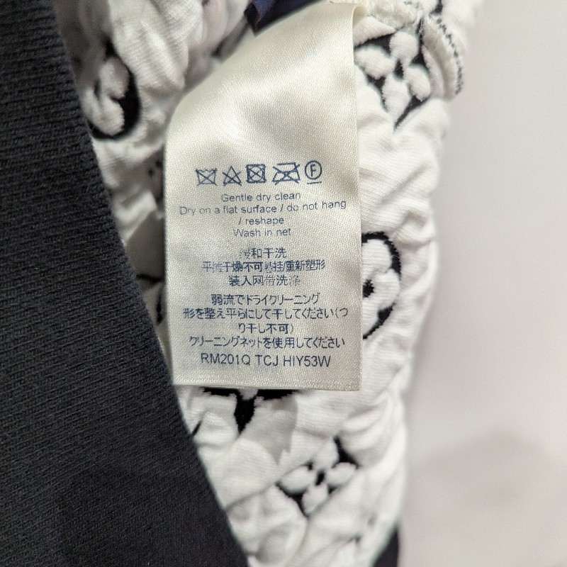 莉亞精品♡LV 黑白滿印緹花老花衛衣 尺碼L 近新美品-5