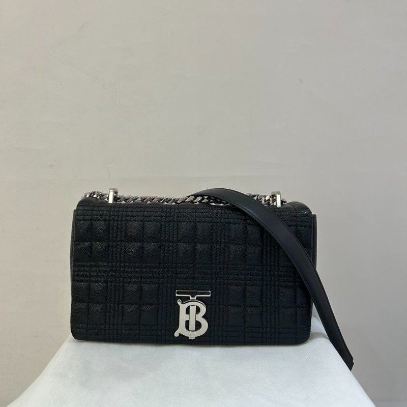 BURBERRY粒面牛皮銀釦Lola鍊包-0
