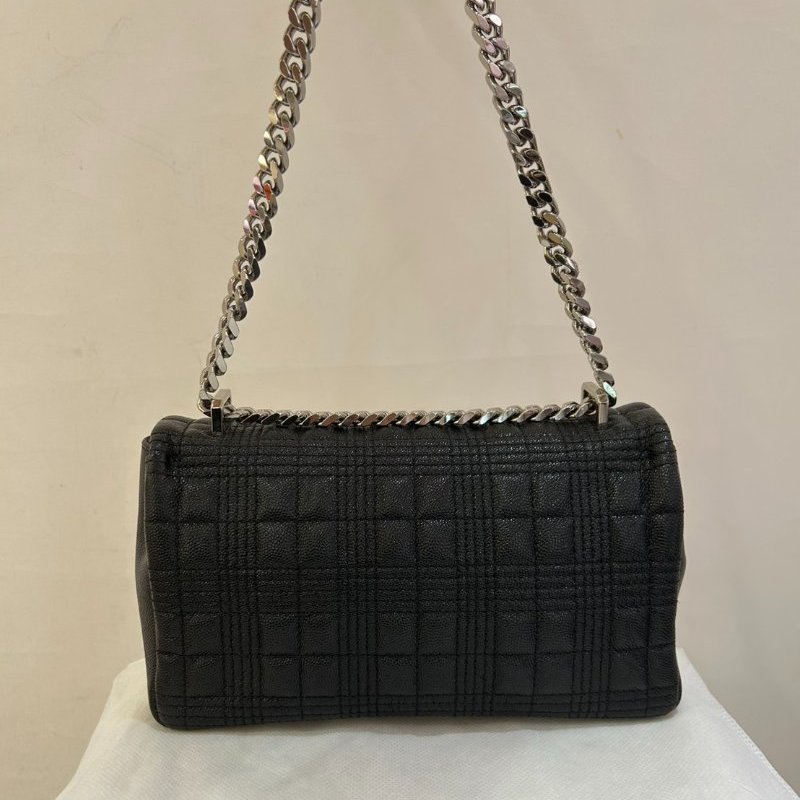 BURBERRY粒面牛皮銀釦Lola鍊包-3