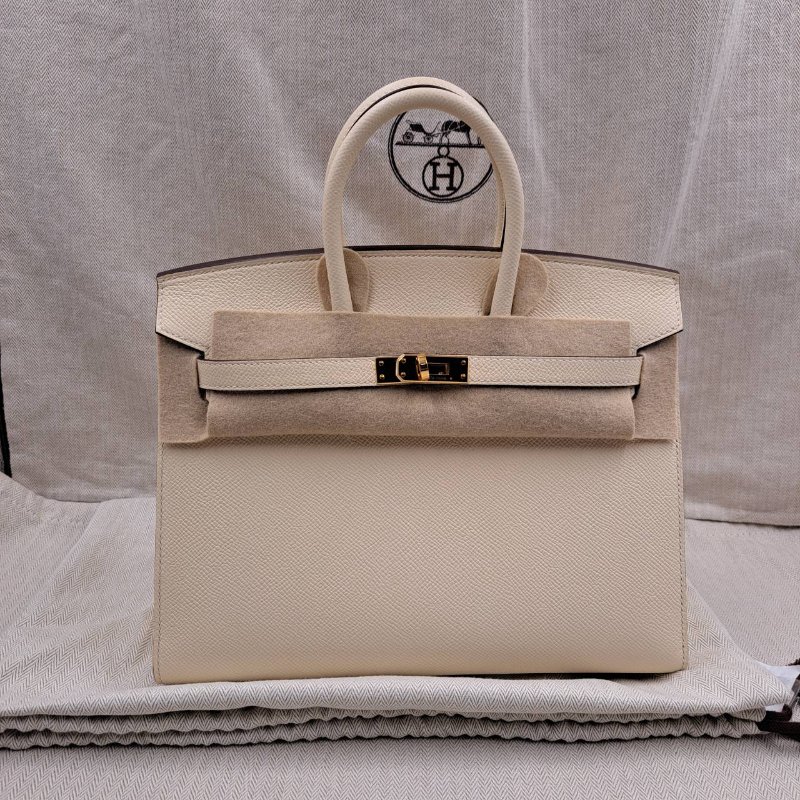 ＊金選名店＊HERMES＊Birkin 25 epsom 0T Mushroom 蘑菇白-0