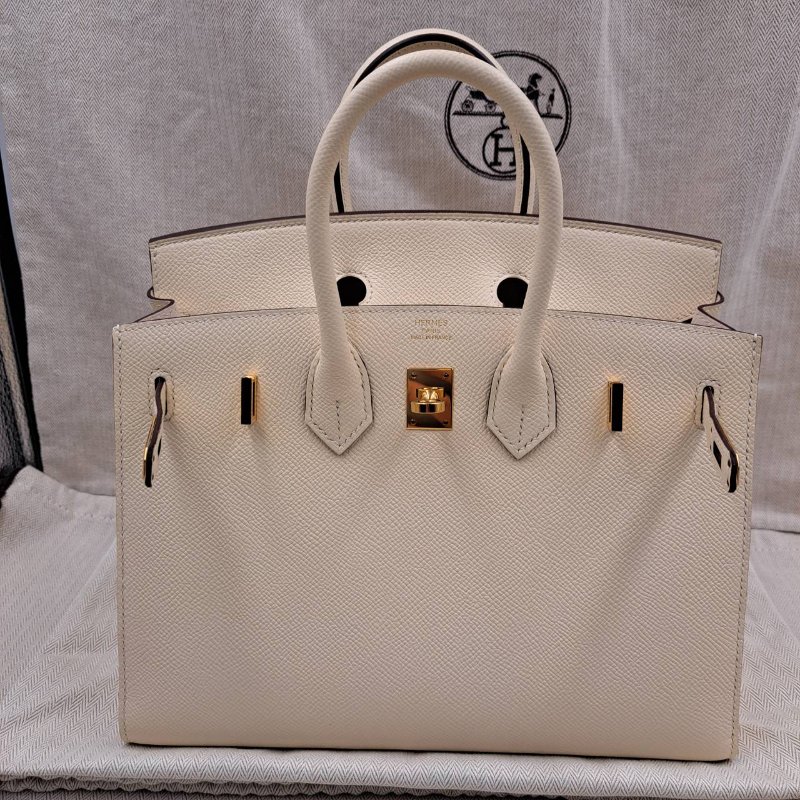 ＊金選名店＊HERMES＊Birkin 25 epsom 0T Mushroom 蘑菇白-5