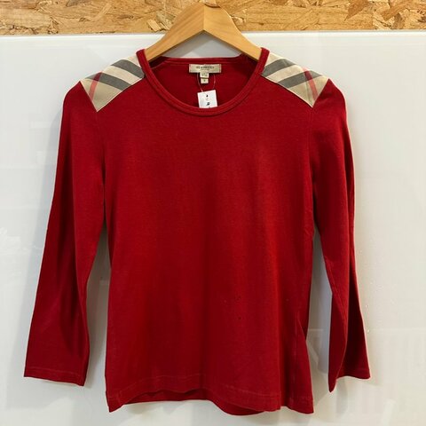 【美收精品】BURBERRY 紅色長袖上衣 4-125【隔月月中將轉賣至日本 上架期限30天】