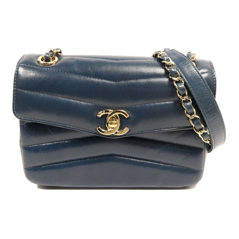 CHANEL 羊皮皮革Shoulder Bag金扣鏈帶肩背袋-0