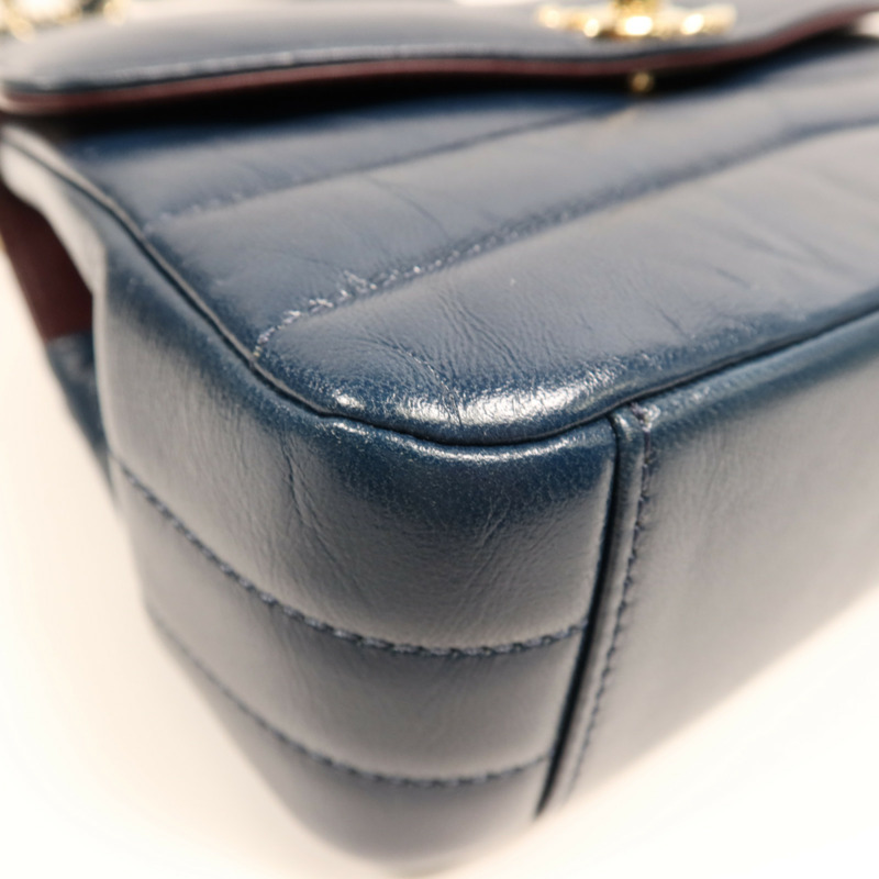 CHANEL 羊皮皮革Shoulder Bag金扣鏈帶肩背袋-5