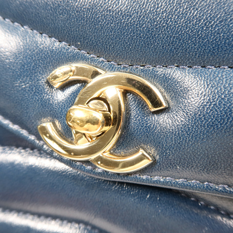 CHANEL 羊皮皮革Shoulder Bag金扣鏈帶肩背袋-9