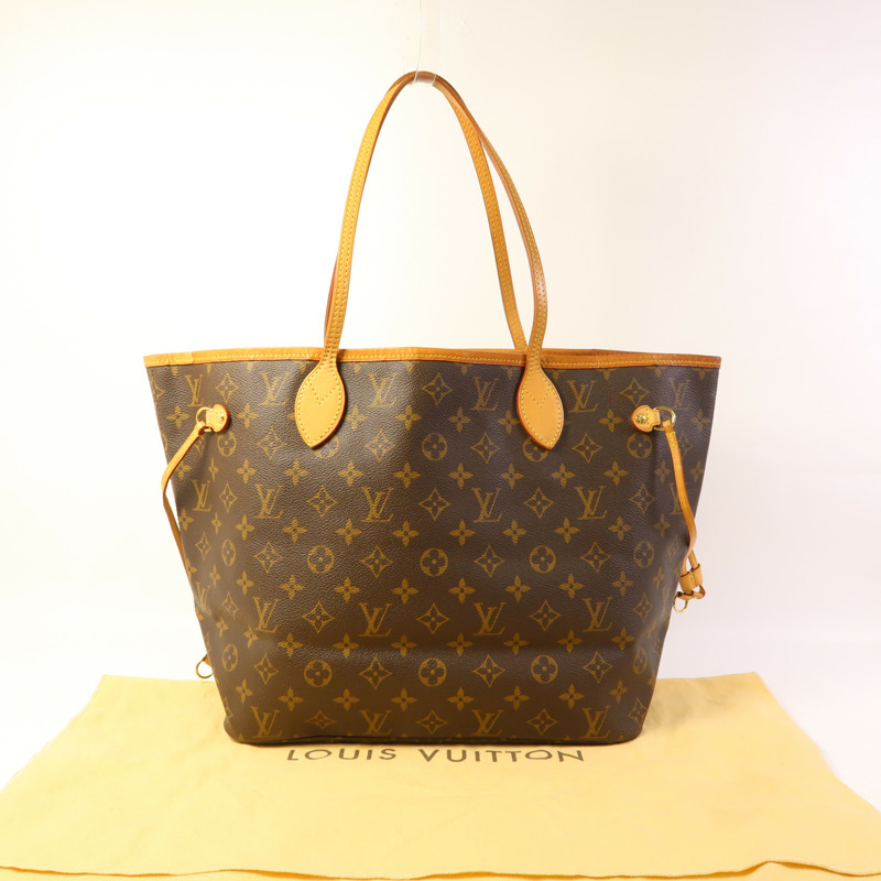 LOUIS VUITTON Monogram Neverfull MM金扣手挽袋-8