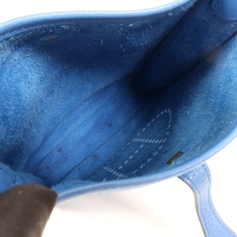 HERMES Clemence皮革Evelyne TPM銀扣肩背袋Mykonos-9