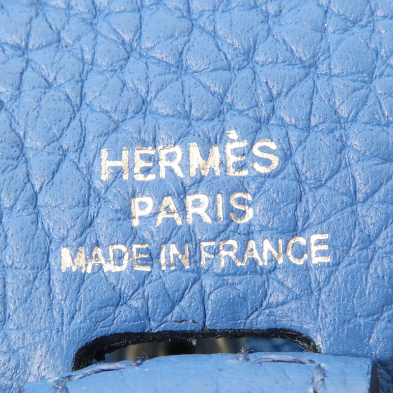 HERMES Clemence皮革Evelyne TPM銀扣肩背袋Mykonos-10