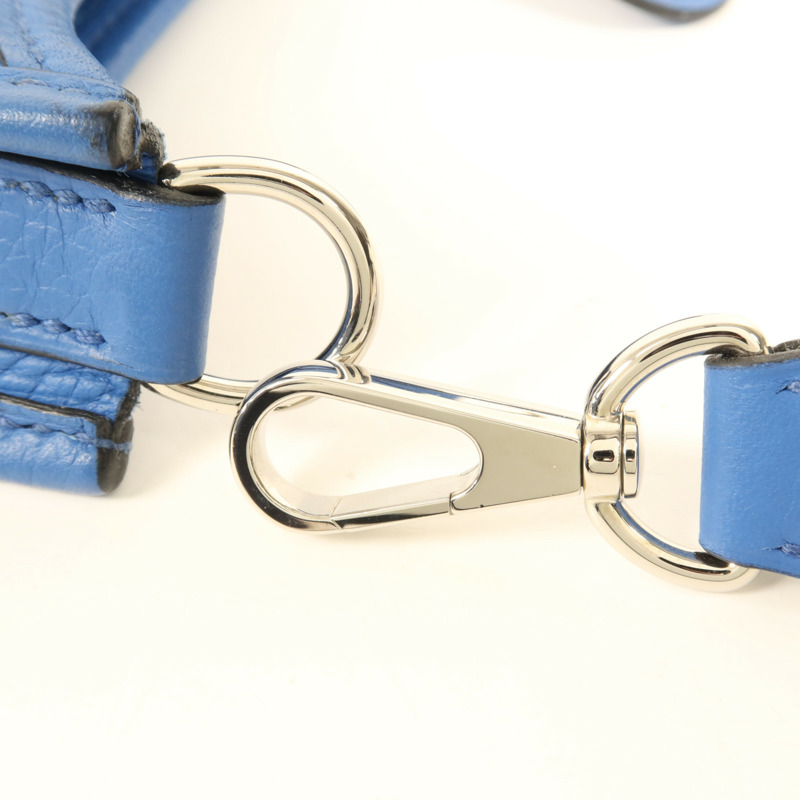 HERMES Clemence皮革Evelyne TPM銀扣肩背袋Mykonos-12