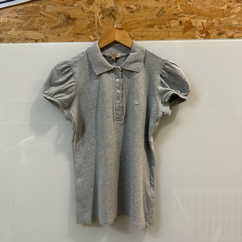【美收精品】BURBERRY 灰色polo衫 4-126【隔月月中將轉賣至日本 上架期限30天】