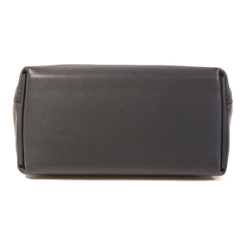 HERMES Evercolor/Swift皮革24/24 Mini金扣手挽肩背兩用袋Bleu Nuit-3