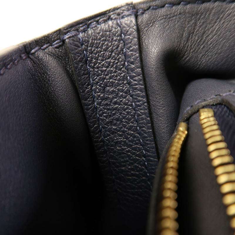 HERMES Evercolor/Swift皮革24/24 Mini金扣手挽肩背兩用袋Bleu Nuit-6