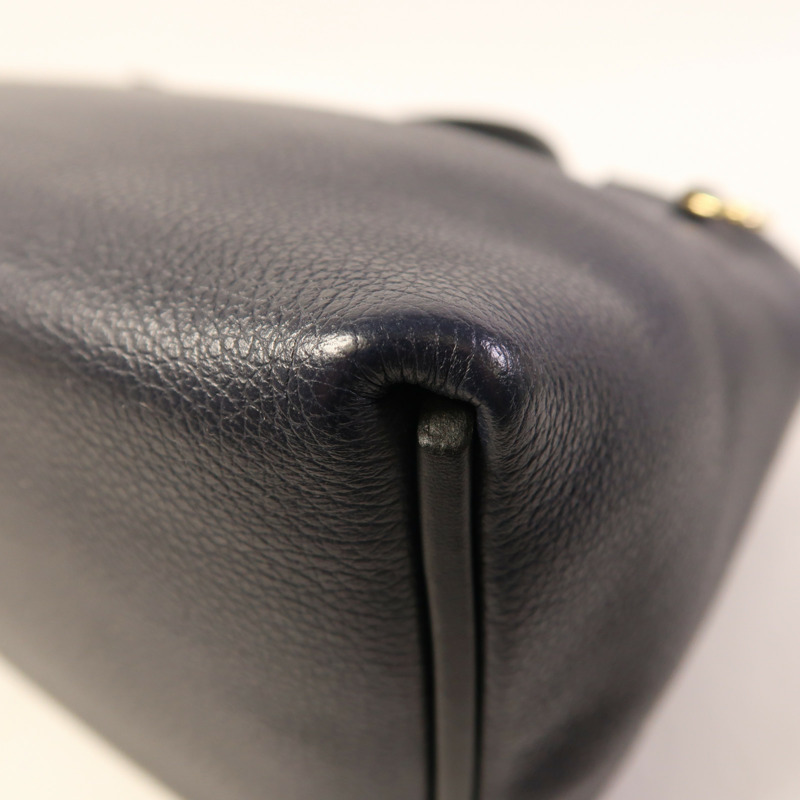 HERMES Evercolor/Swift皮革24/24 Mini金扣手挽肩背兩用袋Bleu Nuit-12