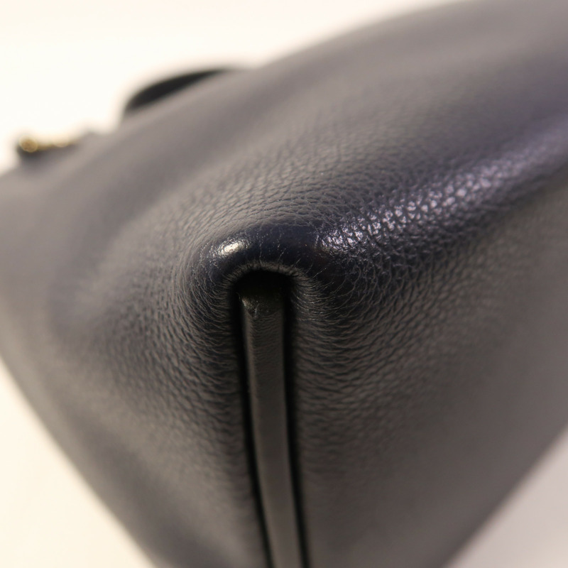 HERMES Evercolor/Swift皮革24/24 Mini金扣手挽肩背兩用袋Bleu Nuit-13