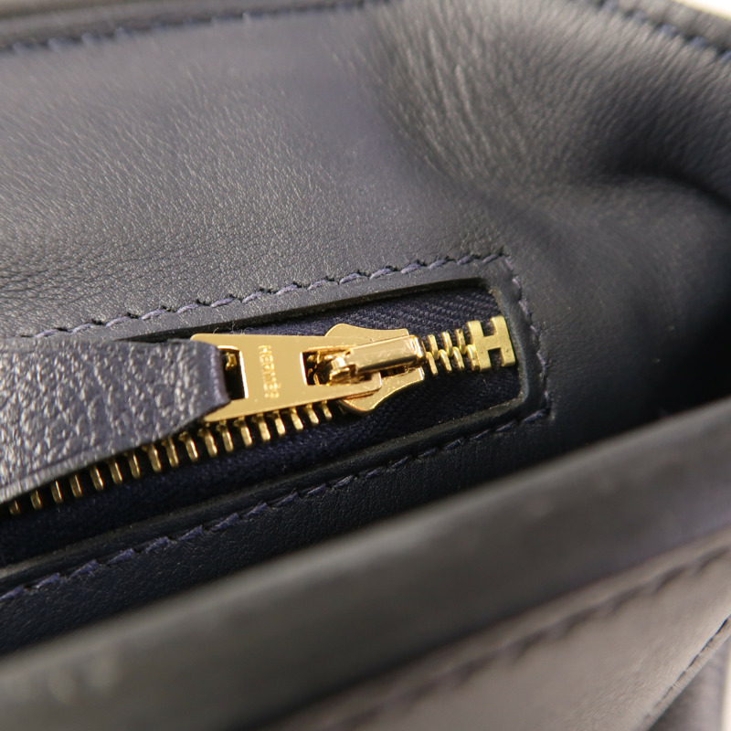 HERMES Evercolor/Swift皮革24/24 Mini金扣手挽肩背兩用袋Bleu Nuit-14