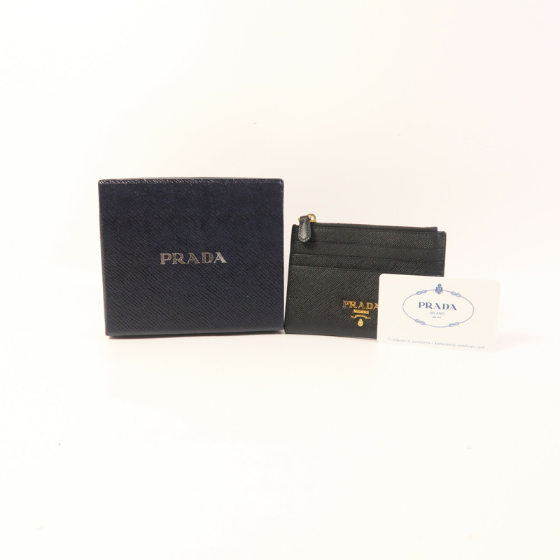 PRADA 牛皮皮革Coin Case金扣零錢包-8