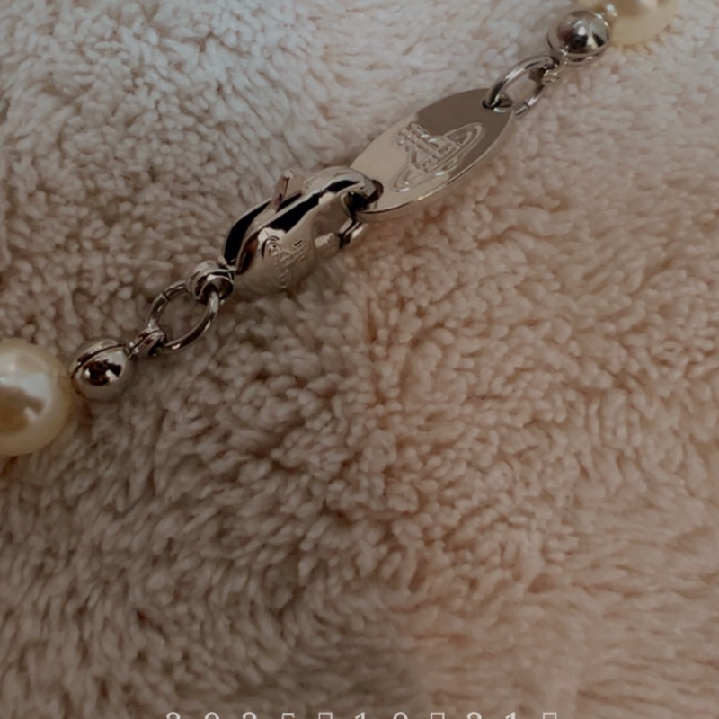 Vivienne Westwood珍珠水鑽土星項鍊-8