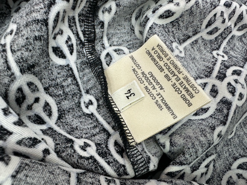 Hermes愛馬仕黑白鎖鏈圓領短袖T卹 34碼-4