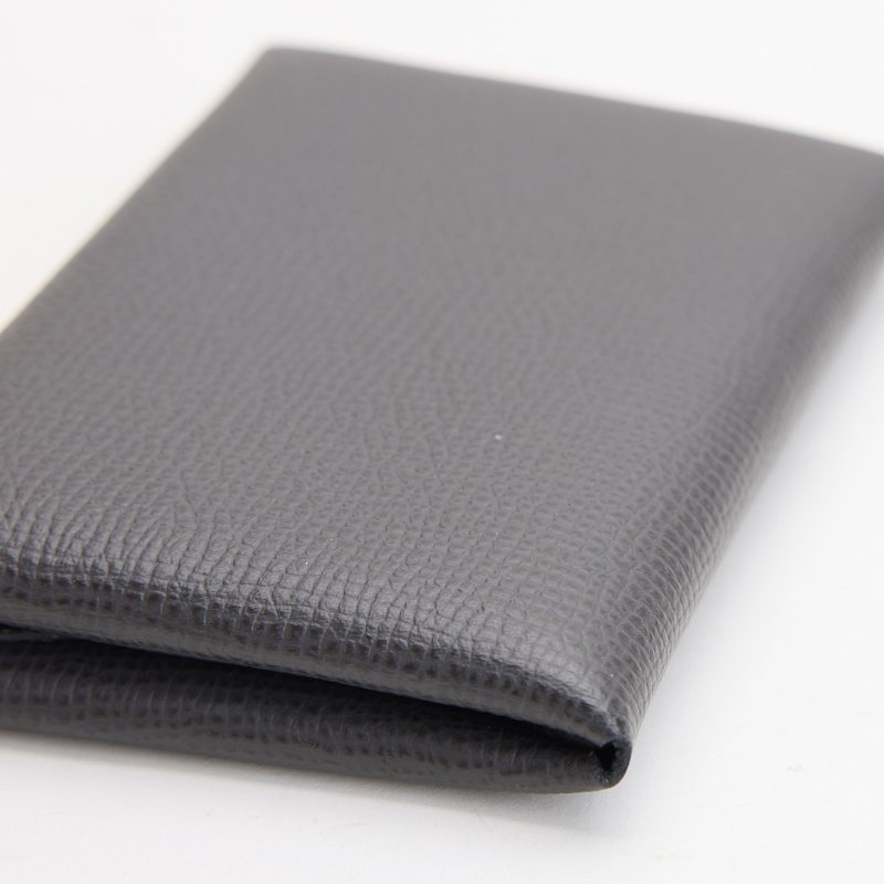 二手Hermès Calvi duo卡包/石墨灰-1