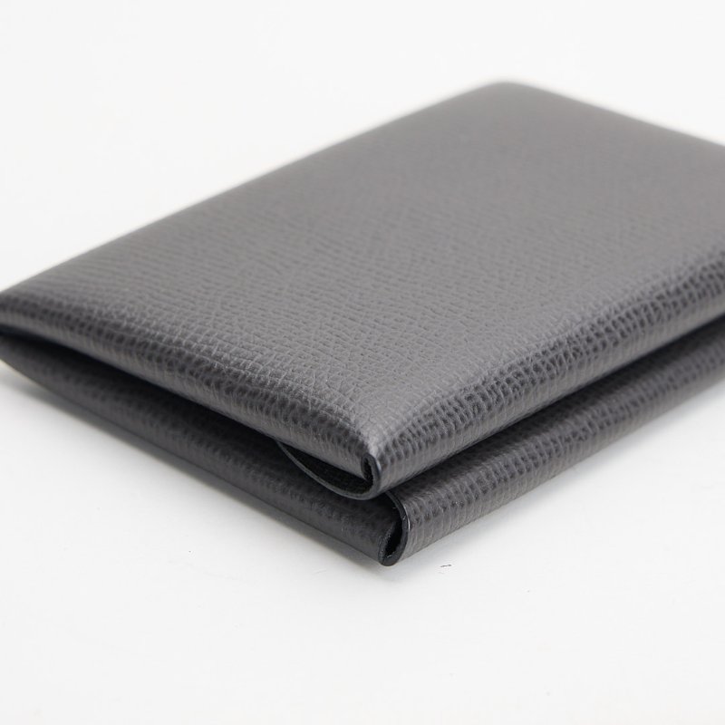 二手Hermès Calvi duo卡包/石墨灰-4