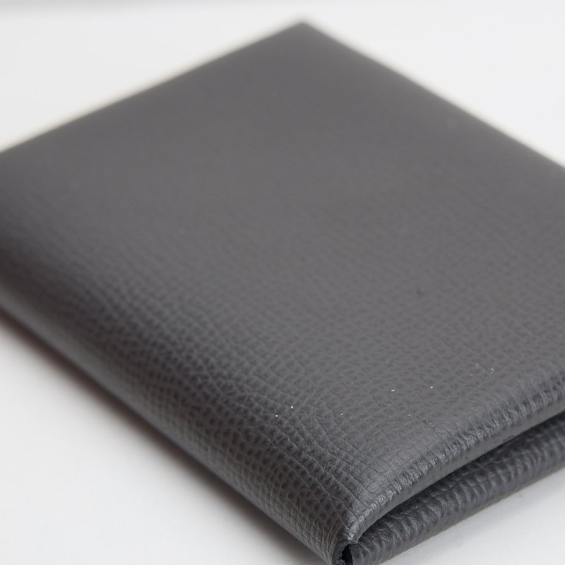 二手Hermès Calvi duo卡包/石墨灰-5