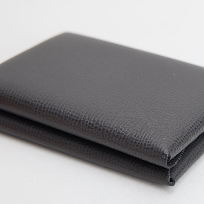 二手Hermès Calvi duo卡包/石墨灰-9