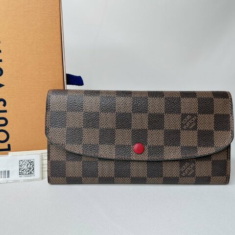 LV EMILIE棋盤格翻蓋長夾