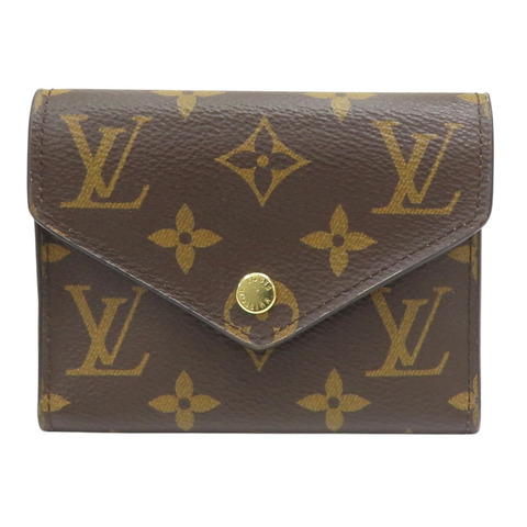 棕色 原花 帆布 Victorine 扣式短夾 M62472【LOUIS VUITTON LV 路易威登】 M62472